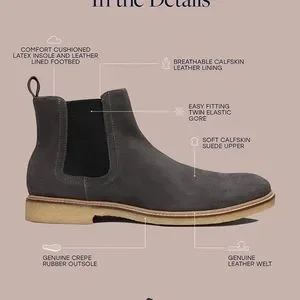 Dunross & Sons Dress-Casual Chelsea Boots for Men, Stylish Shoes for Men - Mens Amazon.com | Dunross & Sons Boots. Brown Chelsea Boots Men  main image 3